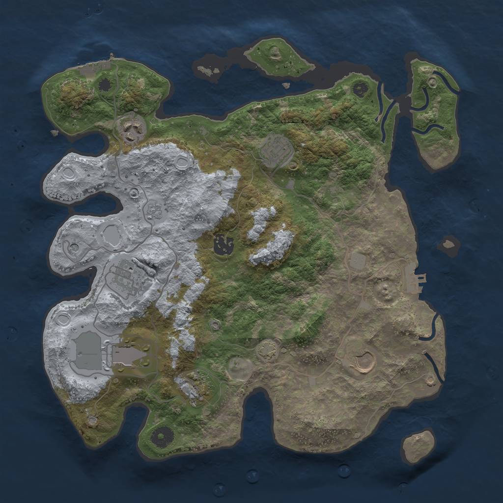 Rust Map: Procedural Map, Size: 3500, Seed: 94381600, 15 Monuments