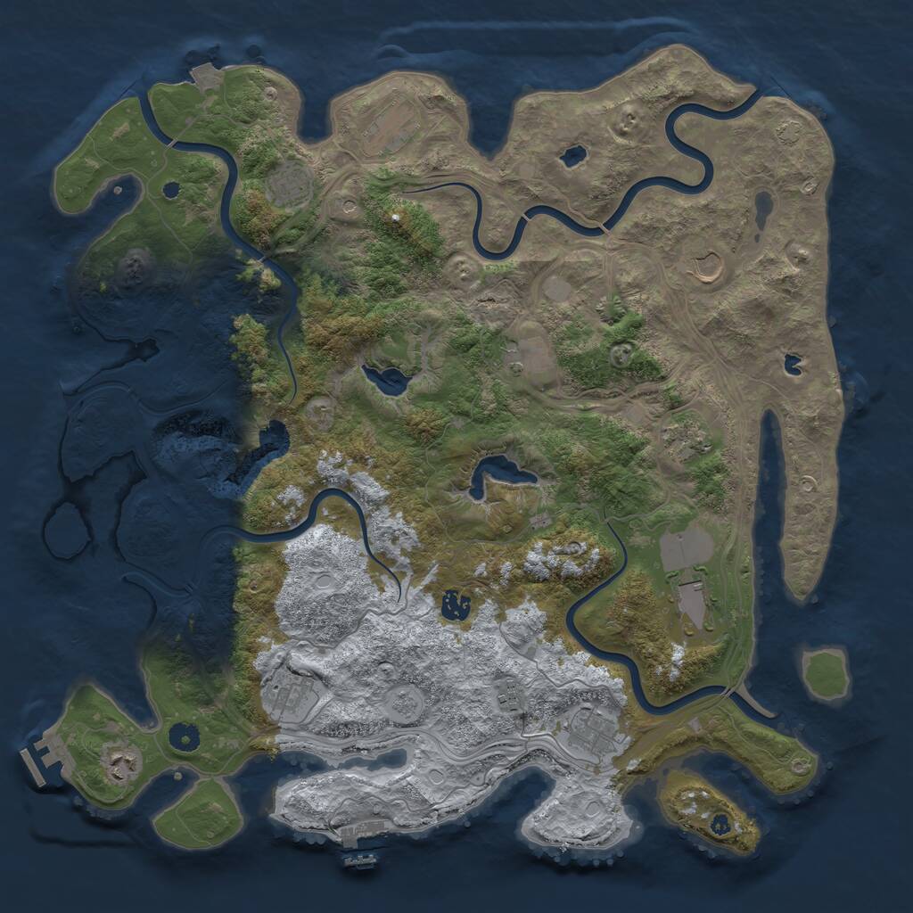 Rust Map: Procedural Map, Size: 4500, Seed: 122614, 17 Monuments