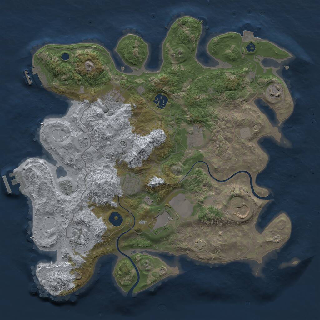 Rust Map: Procedural Map, Size: 3500, Seed: 960513, 15 Monuments