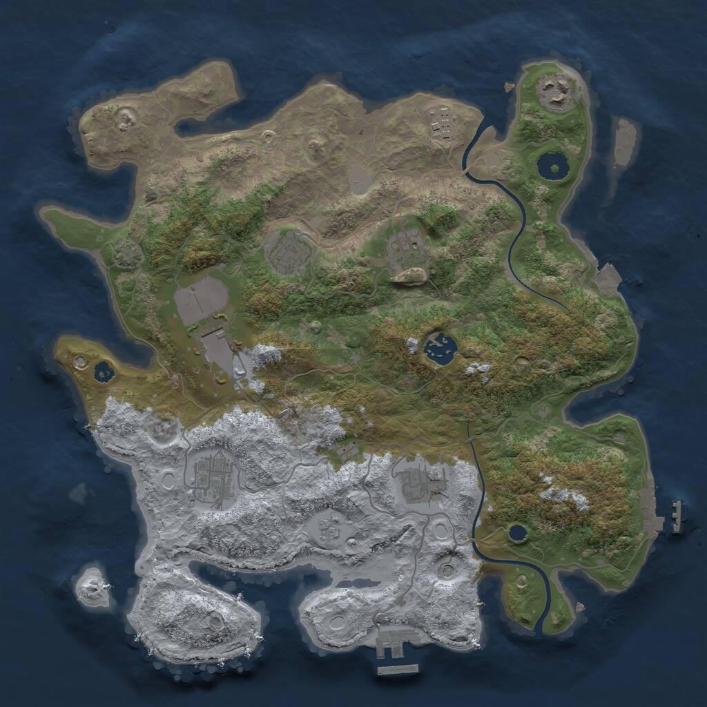 Rust Map: Procedural Map, Size: 3500, Seed: 767562, 14 Monuments