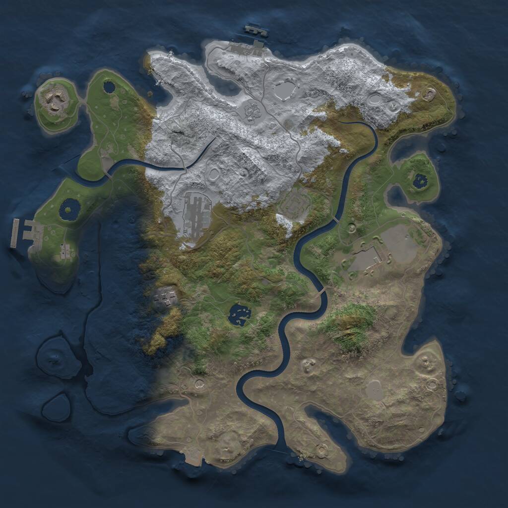 Rust Map: Procedural Map, Size: 3500, Seed: 200396, 11 Monuments
