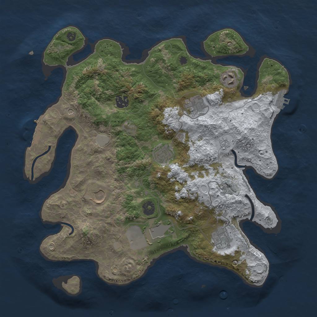 Rust Map: Procedural Map, Size: 3500, Seed: 1119152725, 16 Monuments