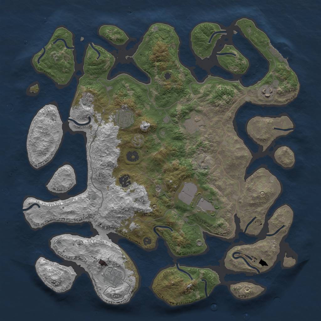 Rust Map: Procedural Map, Size: 4000, Seed: 946640, 11 Monuments