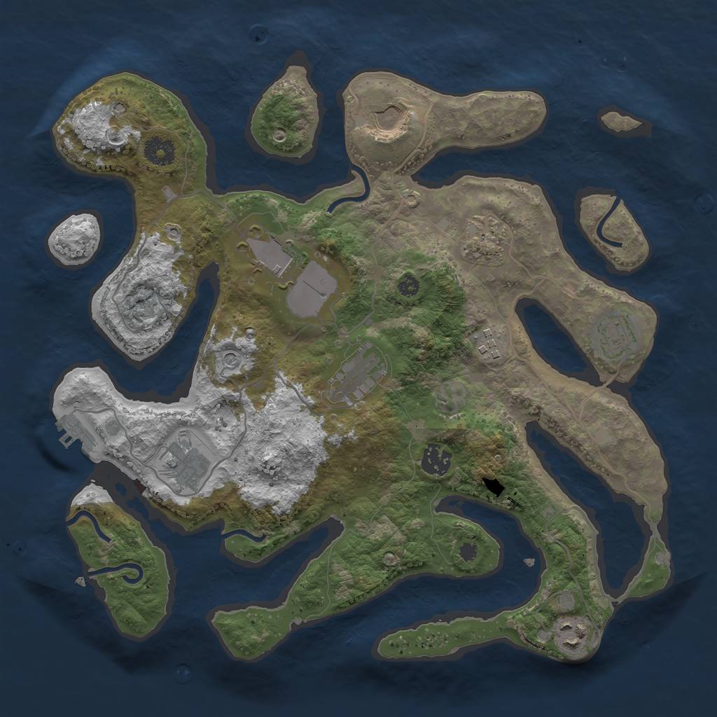 Rust Map: Procedural Map, Size: 3500, Seed: 85366241, 13 Monuments
