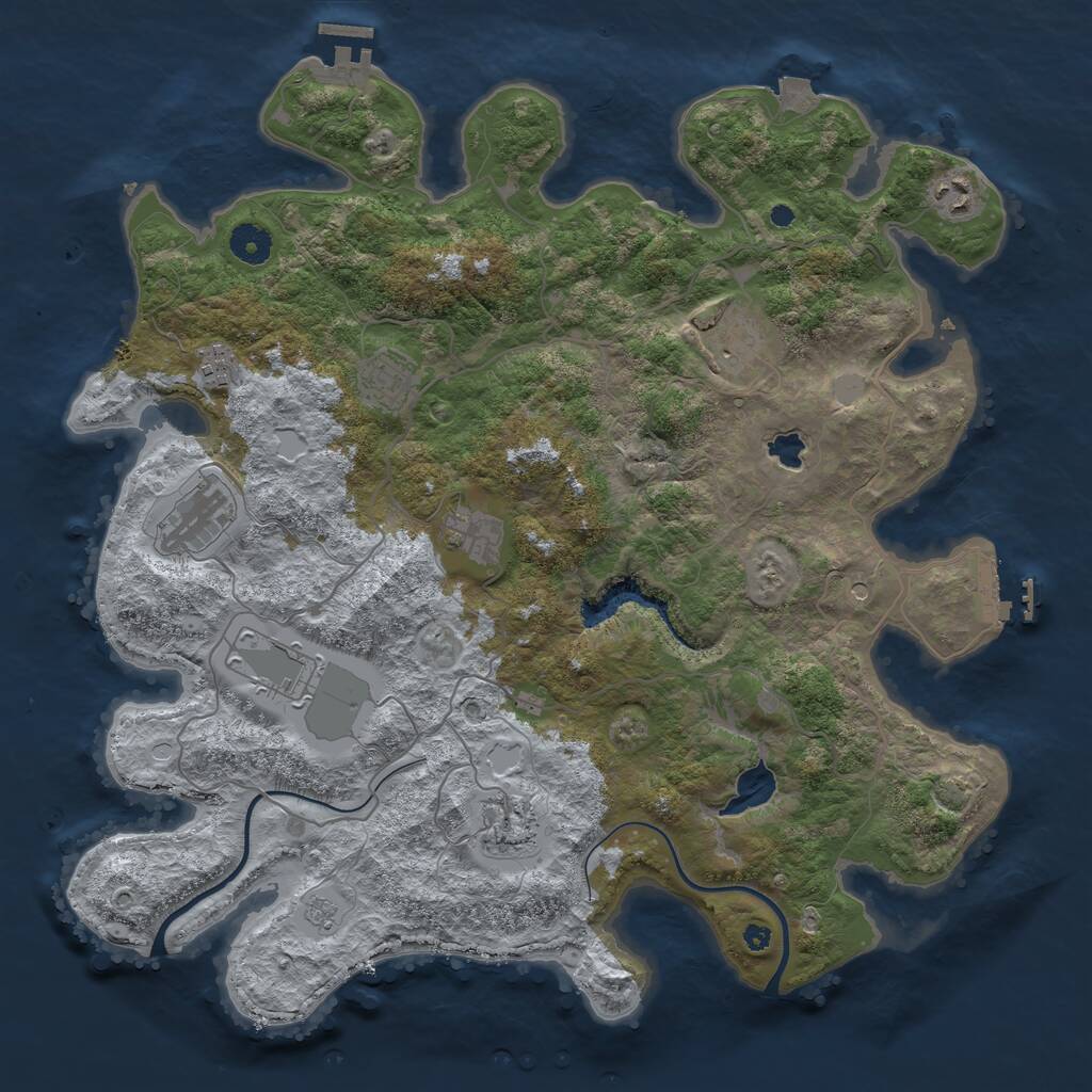 Rust Map: Procedural Map, Size: 4000, Seed: 635714, 14 Monuments