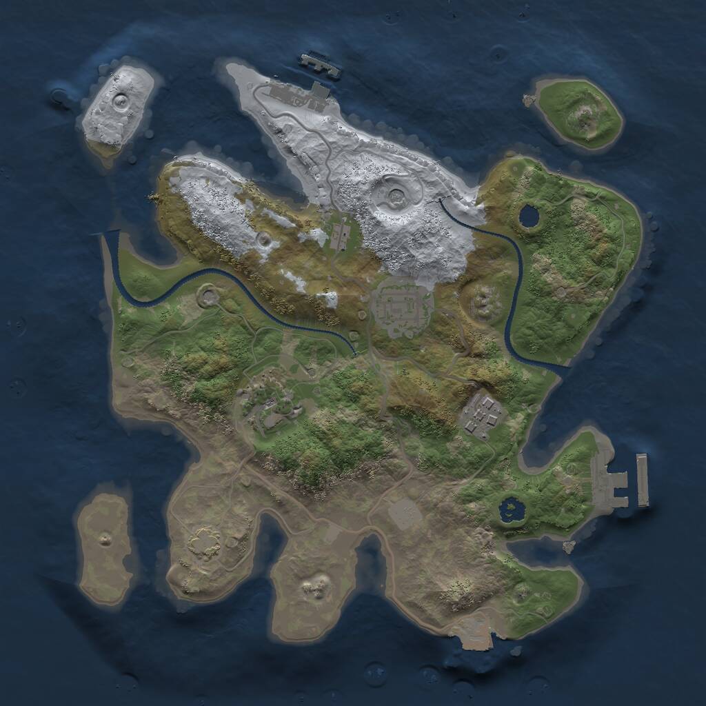 Rust Map: Procedural Map, Size: 2700, Seed: 2008960, 8 Monuments