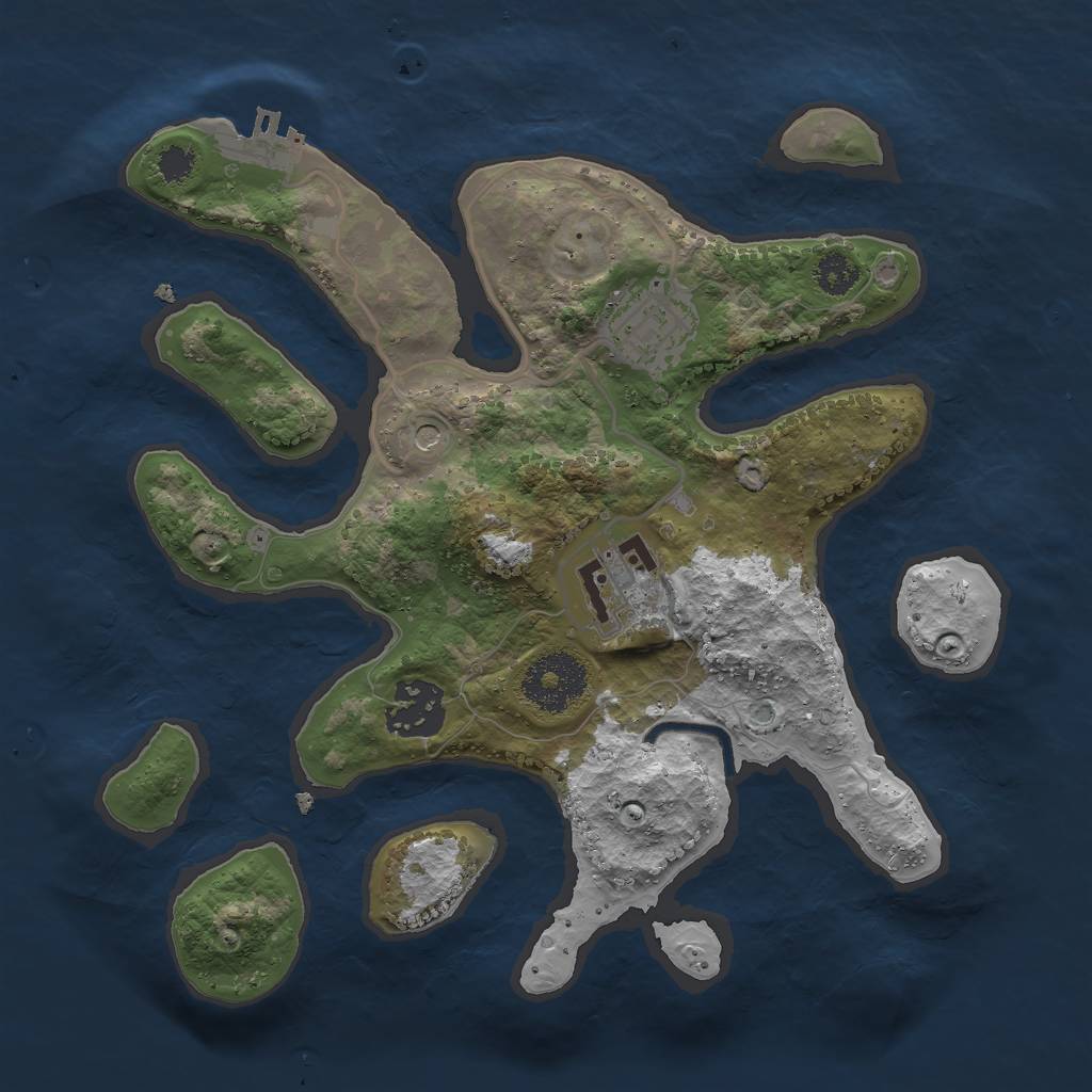 Rust Map: Procedural Map, Size: 2700, Seed: 482852, 7 Monuments