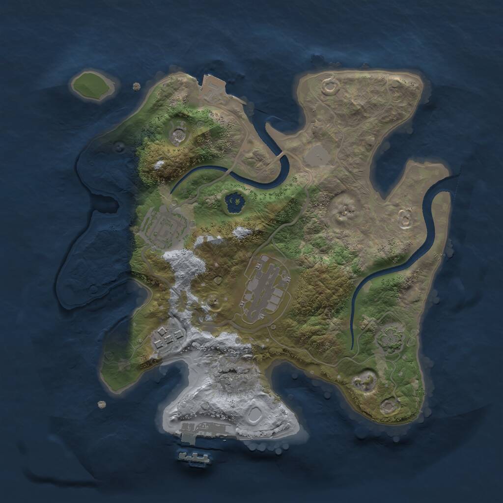 Rust Map: Procedural Map, Size: 2500, Seed: 306288, 7 Monuments