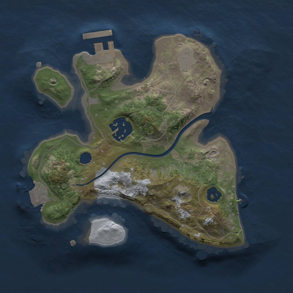 Rust Map: Procedural Map, Size: 2000, Seed: 13375397, 3 Monuments