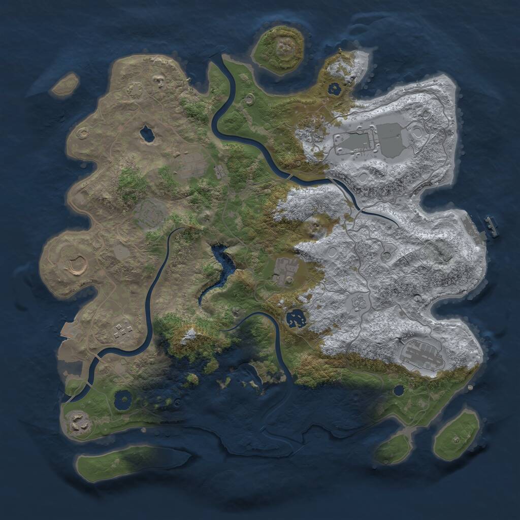 Rust Map: Procedural Map, Size: 4000, Seed: 527867, 15 Monuments