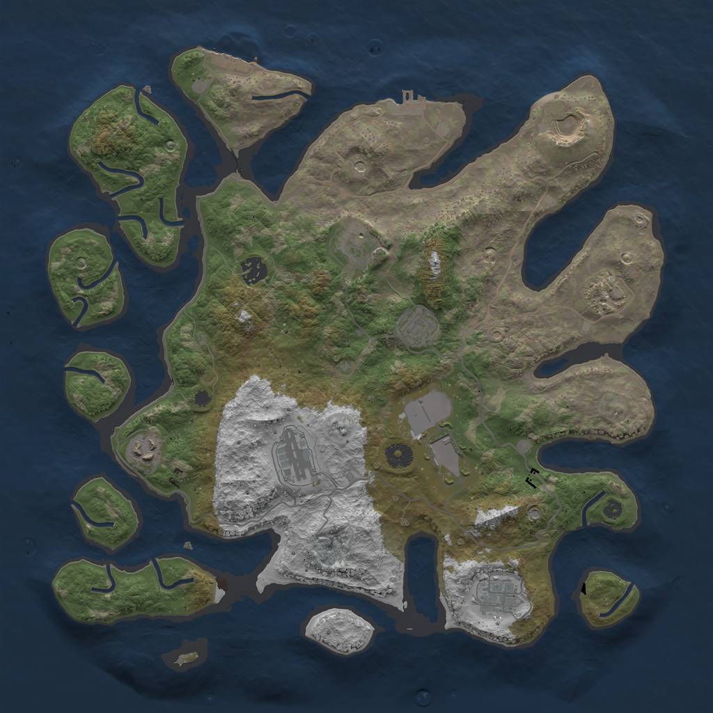 Rust Map: Procedural Map, Size: 4000, Seed: 721344, 14 Monuments
