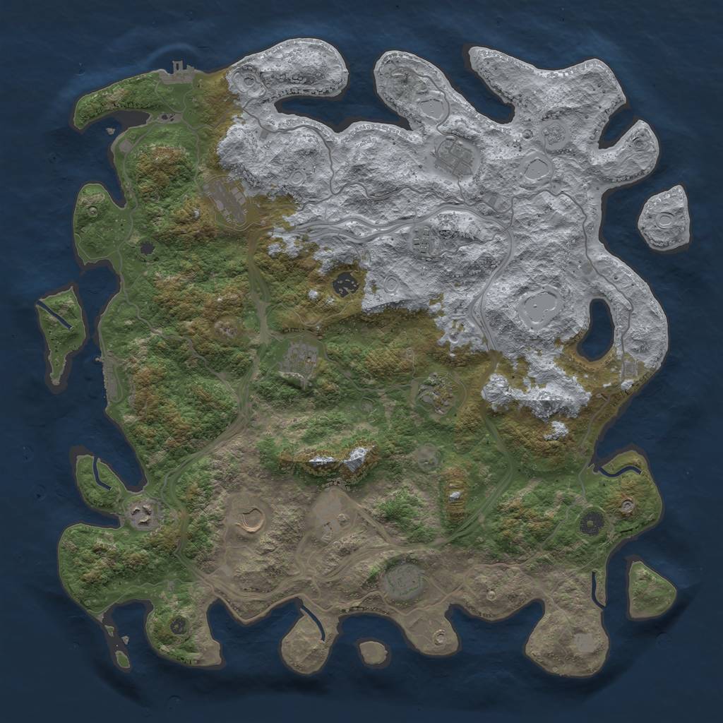 Rust Map: Procedural Map, Size: 4500, Seed: 859760, 19 Monuments