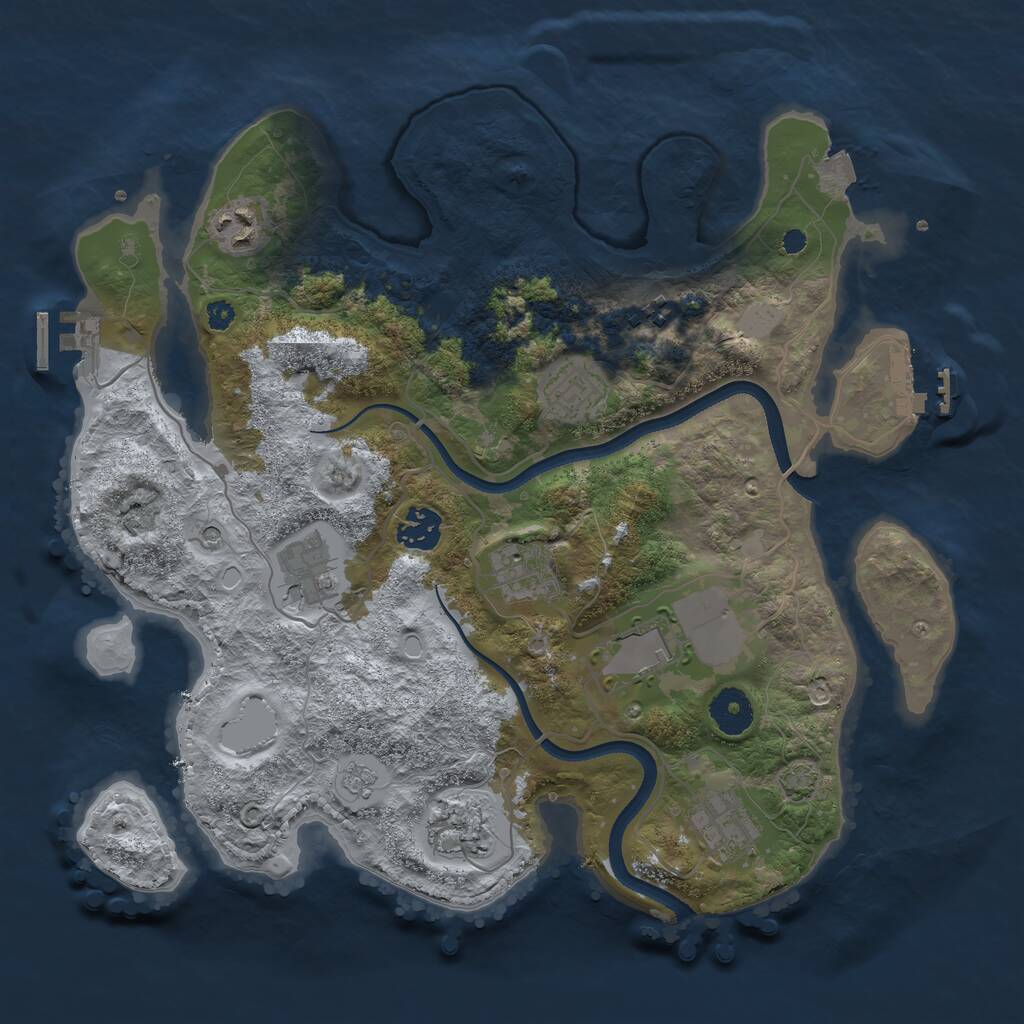 Rust Map: Procedural Map, Size: 3500, Seed: 121212123, 15 Monuments