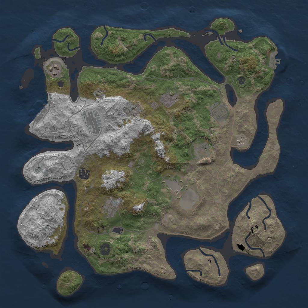 Rust Map: Procedural Map, Size: 4000, Seed: 156295, 14 Monuments