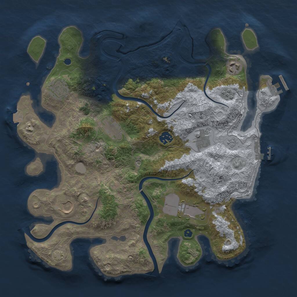 Rust Map: Procedural Map, Size: 3600, Seed: 120714, 14 Monuments