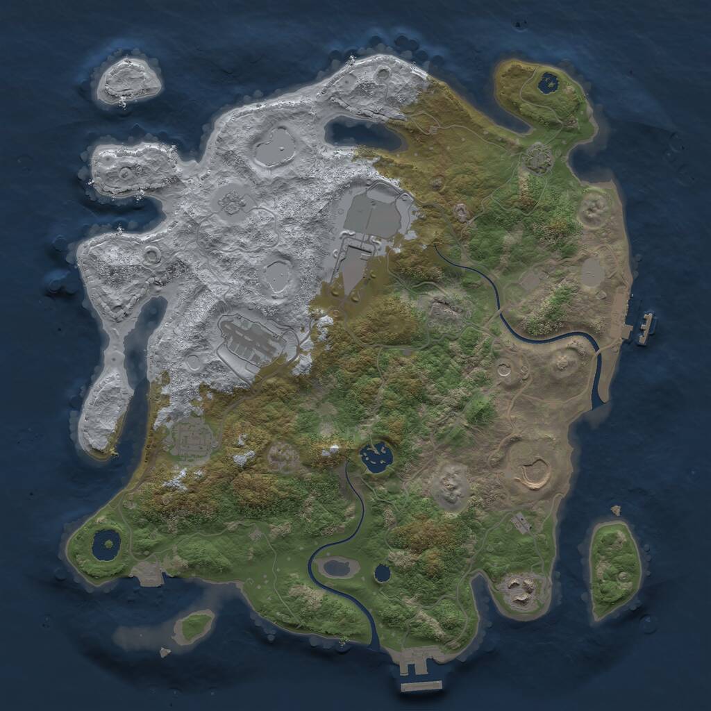 Rust Map: Procedural Map, Size: 3500, Seed: 403550, 12 Monuments