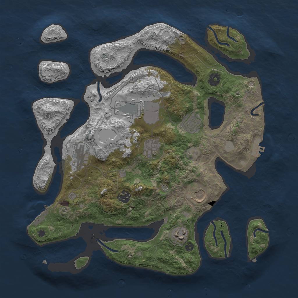 Rust Map: Procedural Map, Size: 3500, Seed: 403550, 15 Monuments