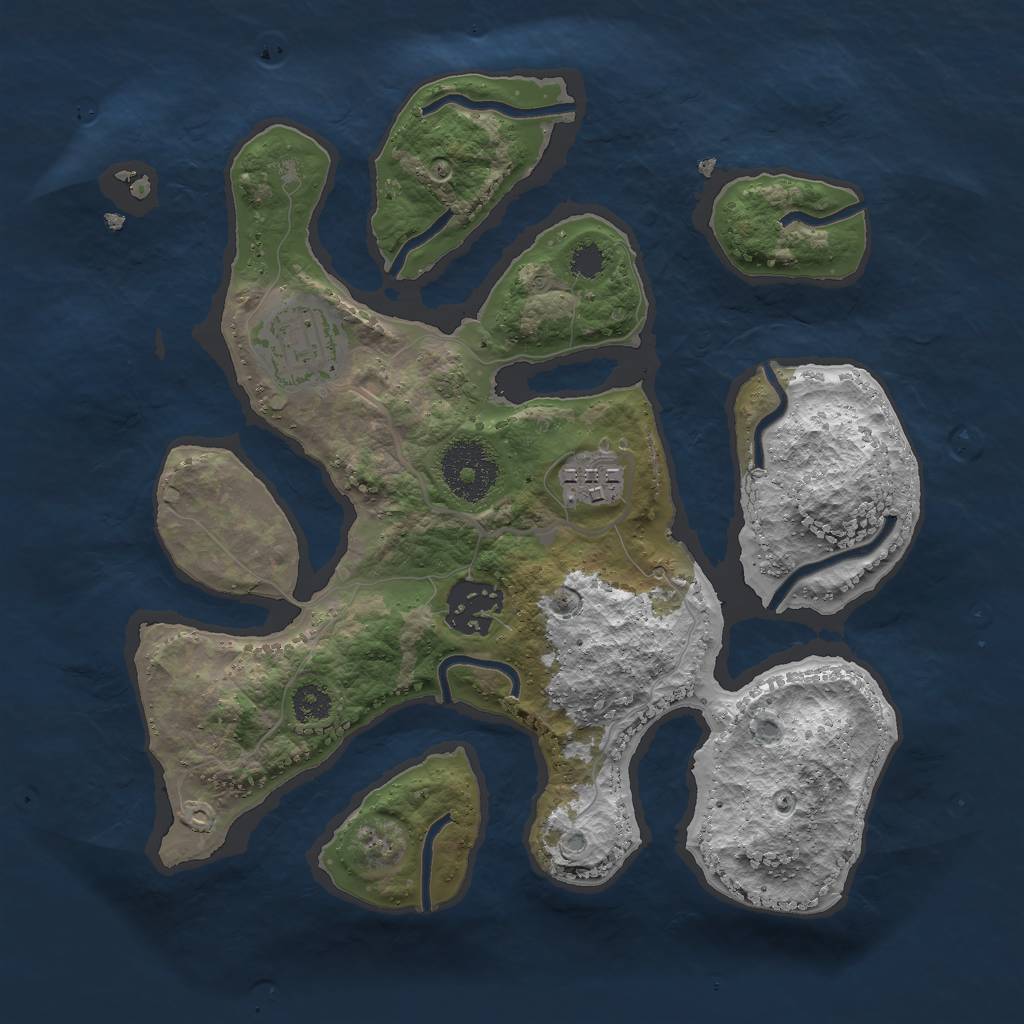 Rust Map: Procedural Map, Size: 2700, Seed: 741818471, 5 Monuments