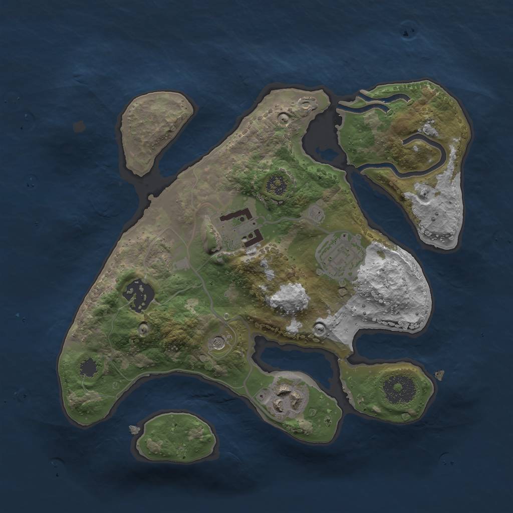 Rust Map: Procedural Map, Size: 2500, Seed: 1753522434, 7 Monuments