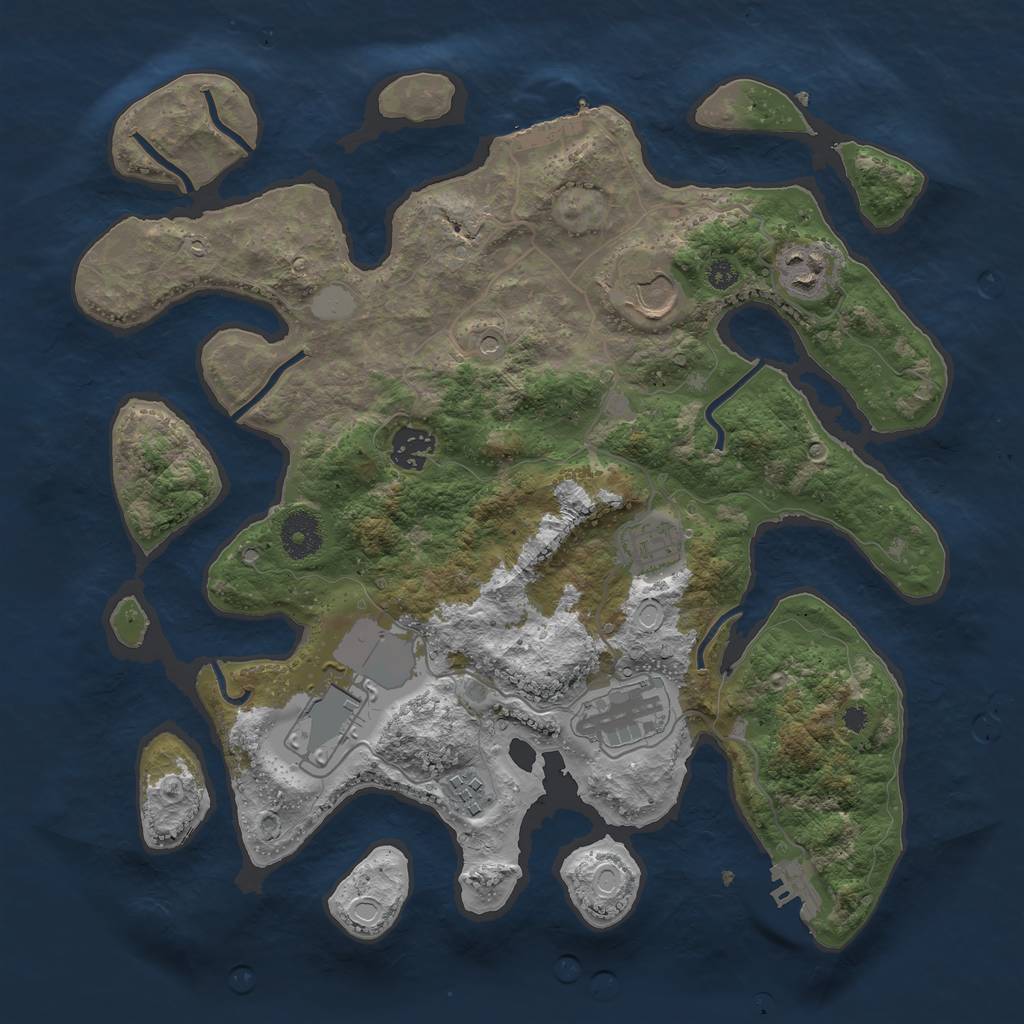 Rust Map: Procedural Map, Size: 3500, Seed: 549895, 15 Monuments