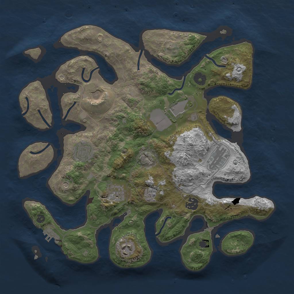 Rust Map: Procedural Map, Size: 3500, Seed: 794903, 12 Monuments