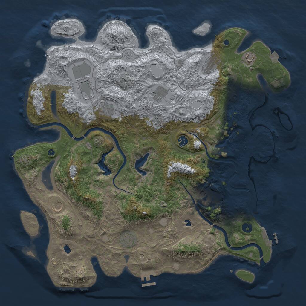 Rust Map: Procedural Map, Size: 4500, Seed: 719562, 16 Monuments