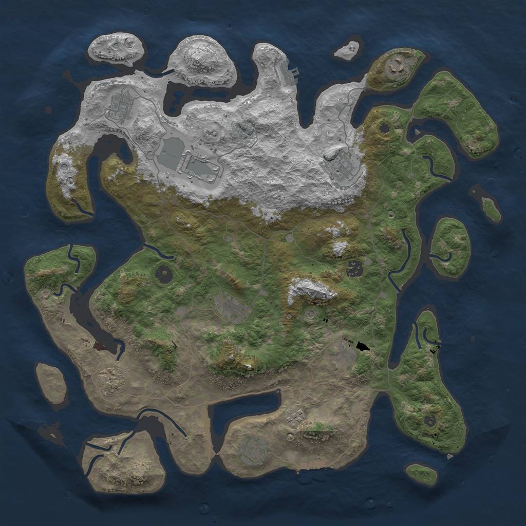 Rust Map: Procedural Map, Size: 4500, Seed: 719562, 15 Monuments