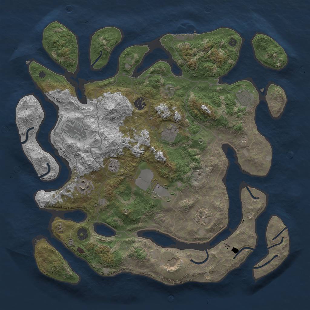 Rust Map: Procedural Map, Size: 4000, Seed: 451929334, 13 Monuments