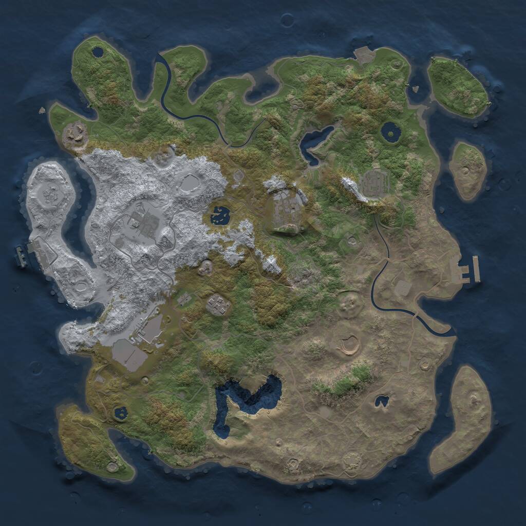 Rust Map: Procedural Map, Size: 4000, Seed: 451929334, 14 Monuments