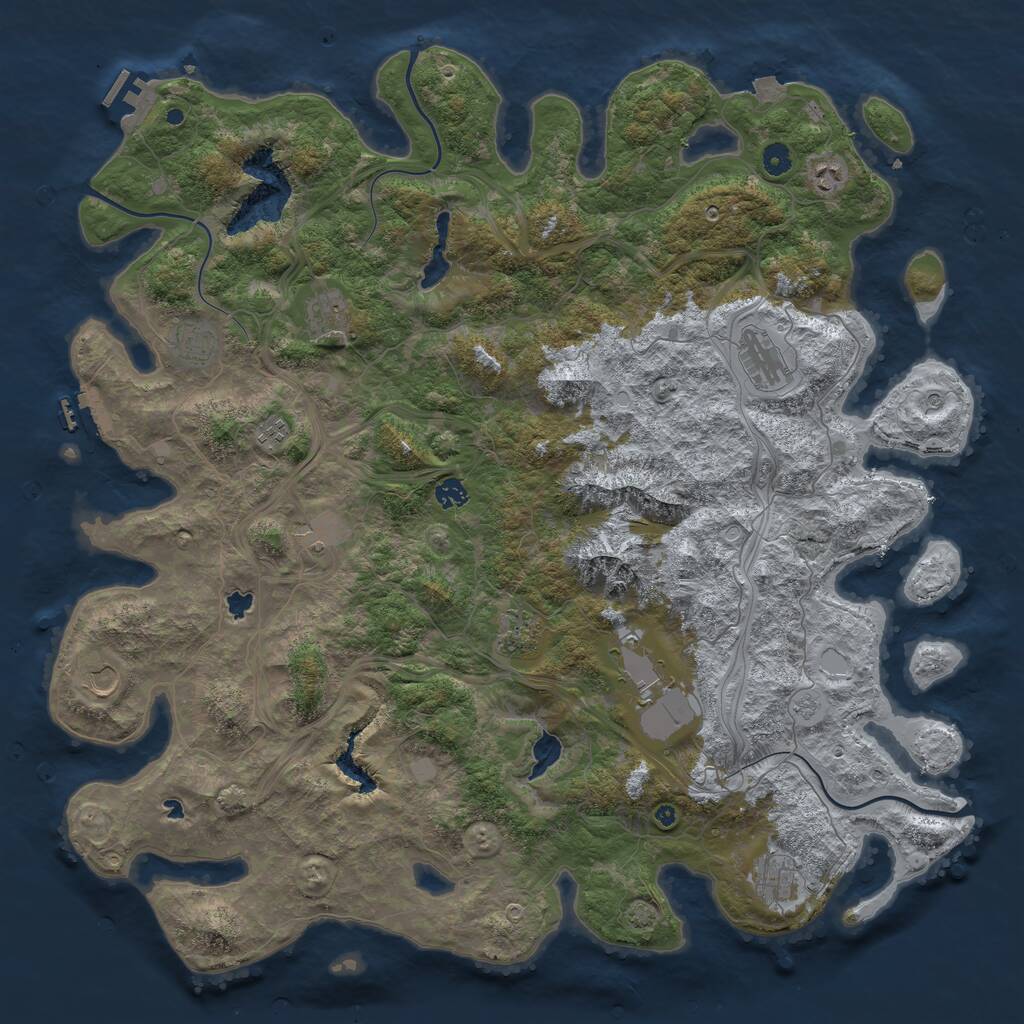 Rust Map: Procedural Map, Size: 5000, Seed: 24062021, 17 Monuments