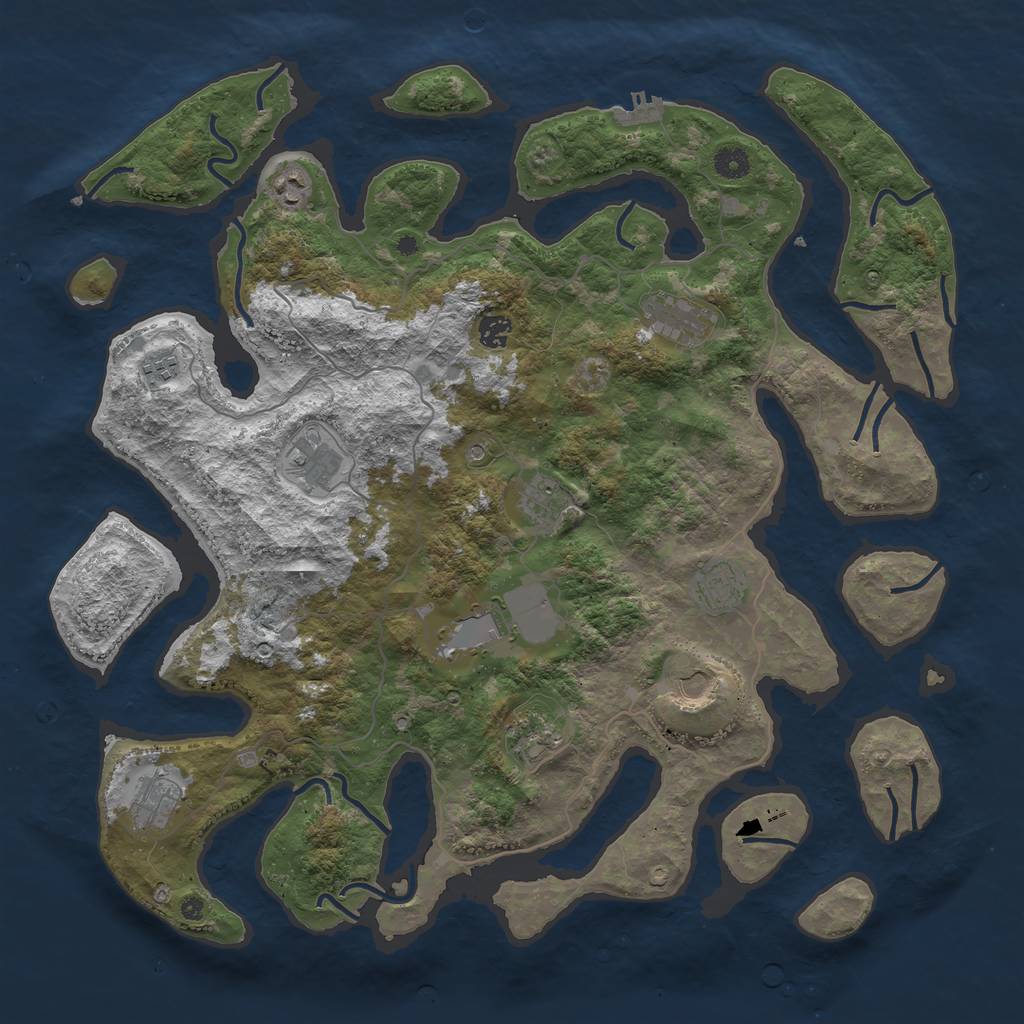 Rust Map: Procedural Map, Size: 4500, Seed: 69696901, 15 Monuments