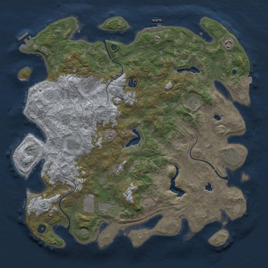 Rust Map: Procedural Map, Size: 4500, Seed: 69696901, 15 Monuments