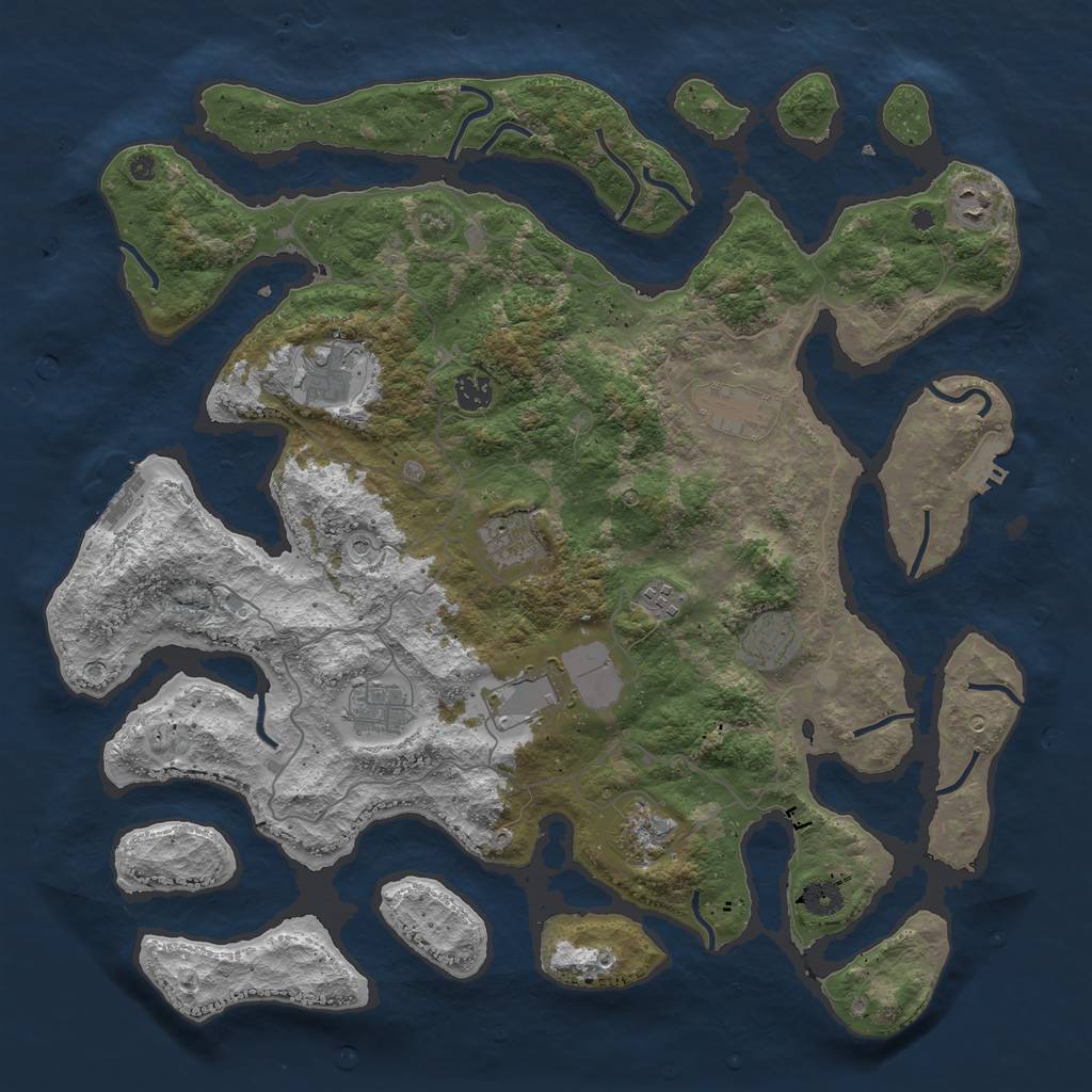 Rust Map: Procedural Map, Size: 4300, Seed: 207815570, 15 Monuments