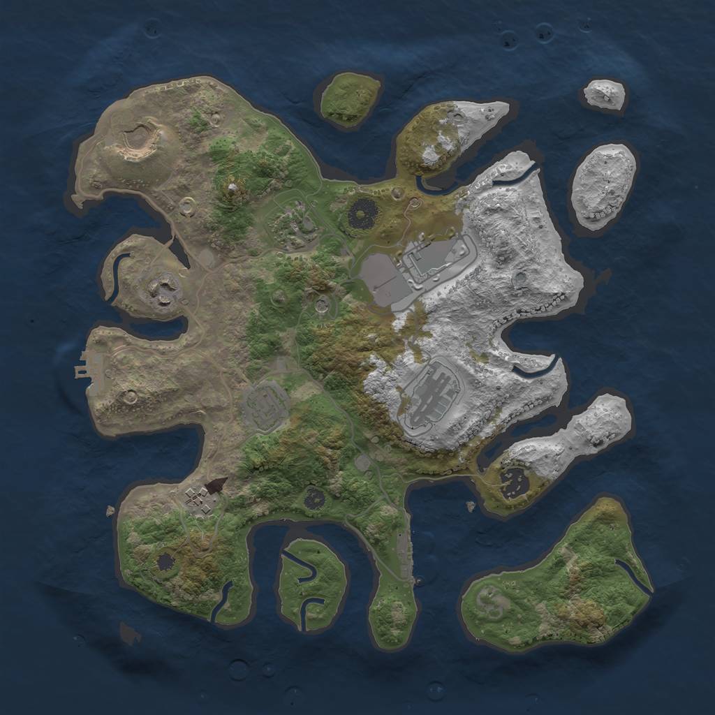 Rust Map: Procedural Map, Size: 3500, Seed: 311996637, 13 Monuments