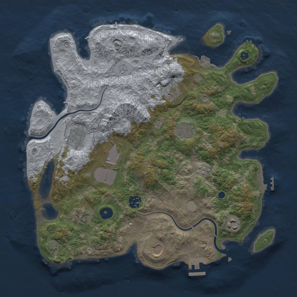 Rust Map: Procedural Map, Size: 3600, Seed: 581830946, 15 Monuments