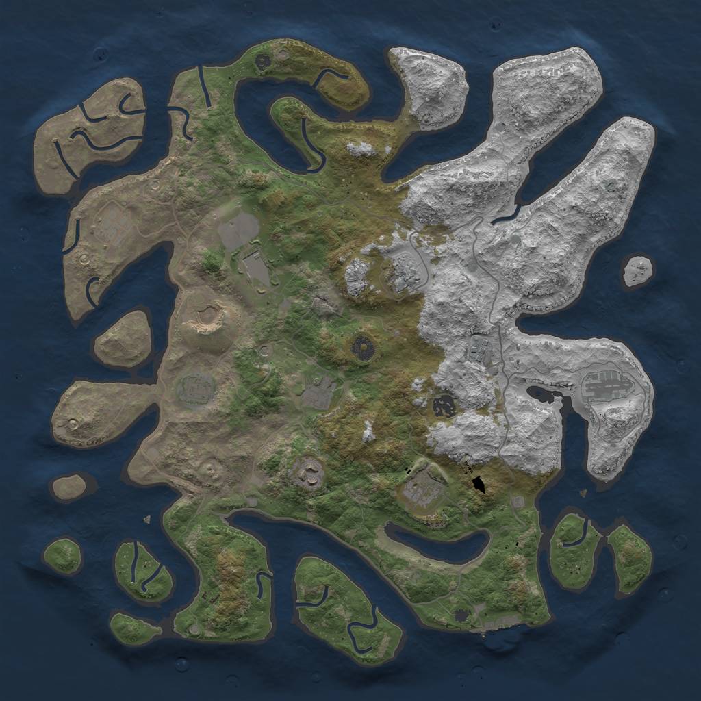 Rust Map: Procedural Map, Size: 4500, Seed: 473167, 15 Monuments