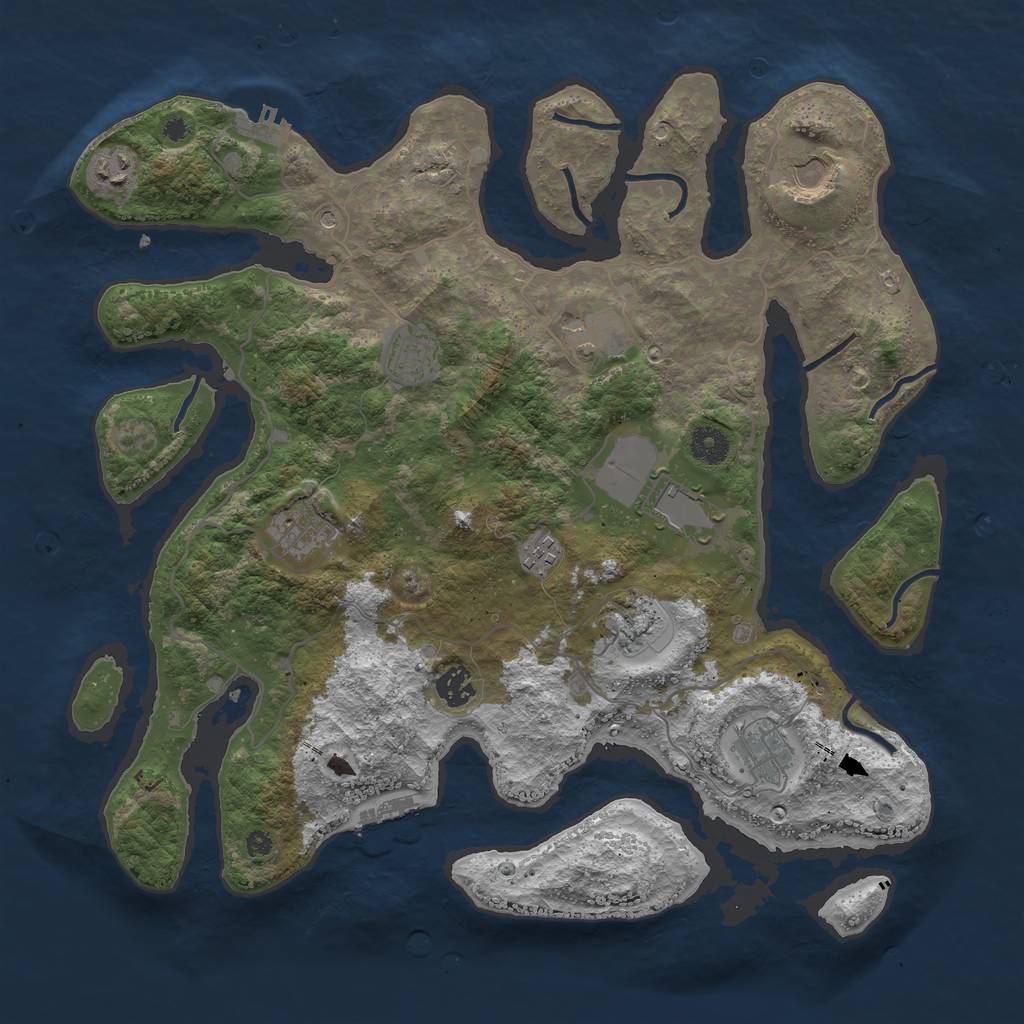 Rust Map: Procedural Map, Size: 4000, Seed: 280003, 15 Monuments