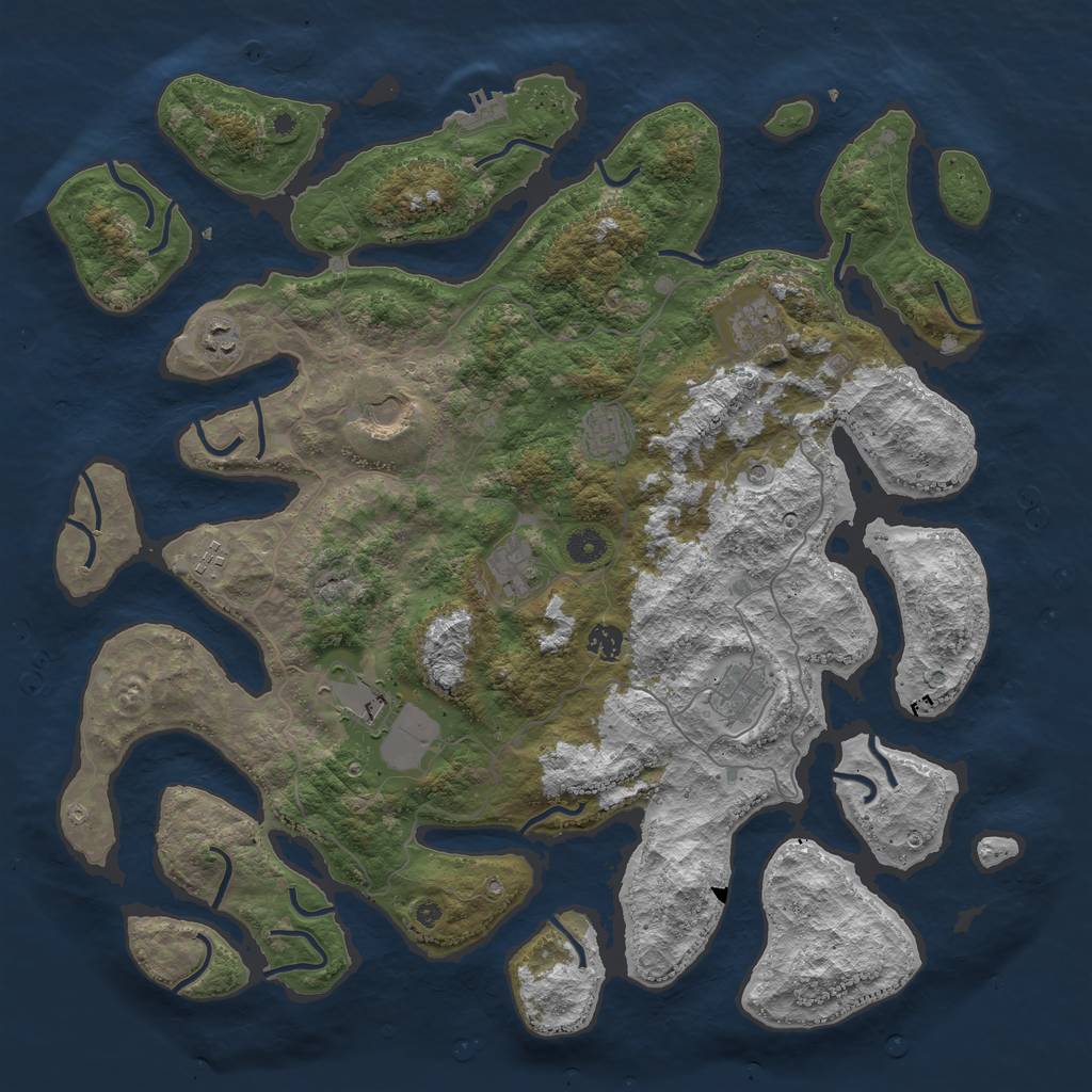 Rust Map: Procedural Map, Size: 4500, Seed: 134934, 13 Monuments