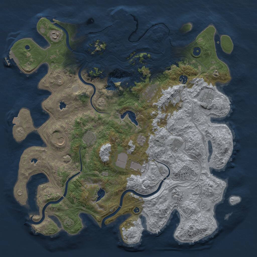 Rust Map: Procedural Map, Size: 4500, Seed: 134934, 16 Monuments