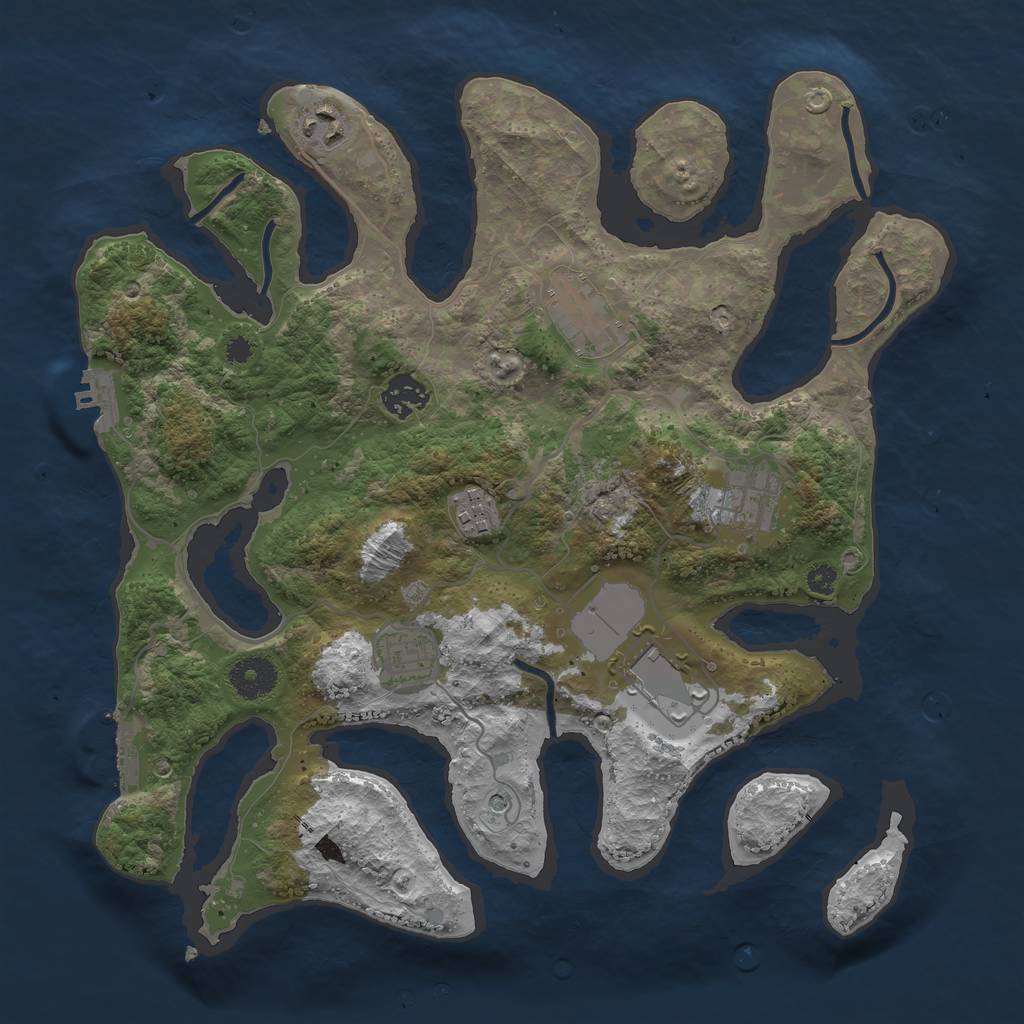 Rust Map: Procedural Map, Size: 3506, Seed: 50, 12 Monuments