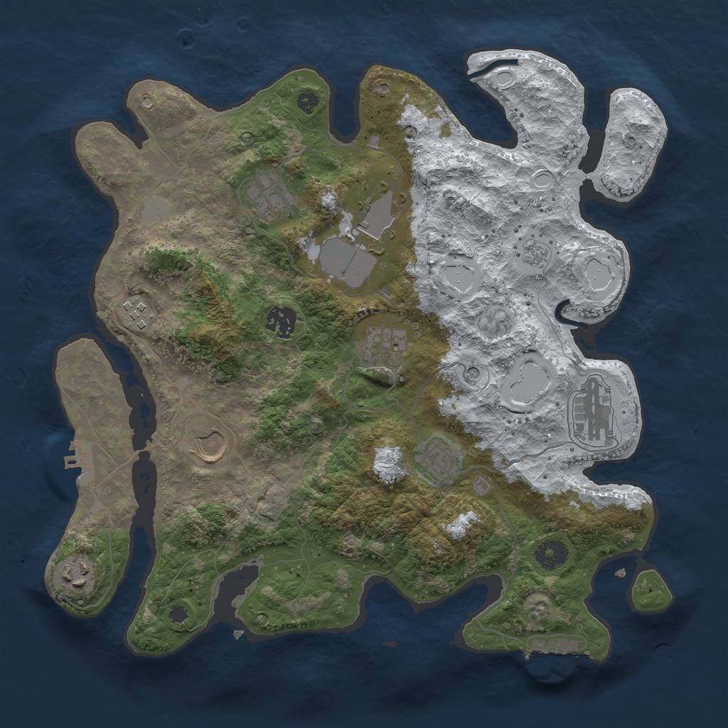 Rust Map: Procedural Map, Size: 3500, Seed: 426, 18 Monuments