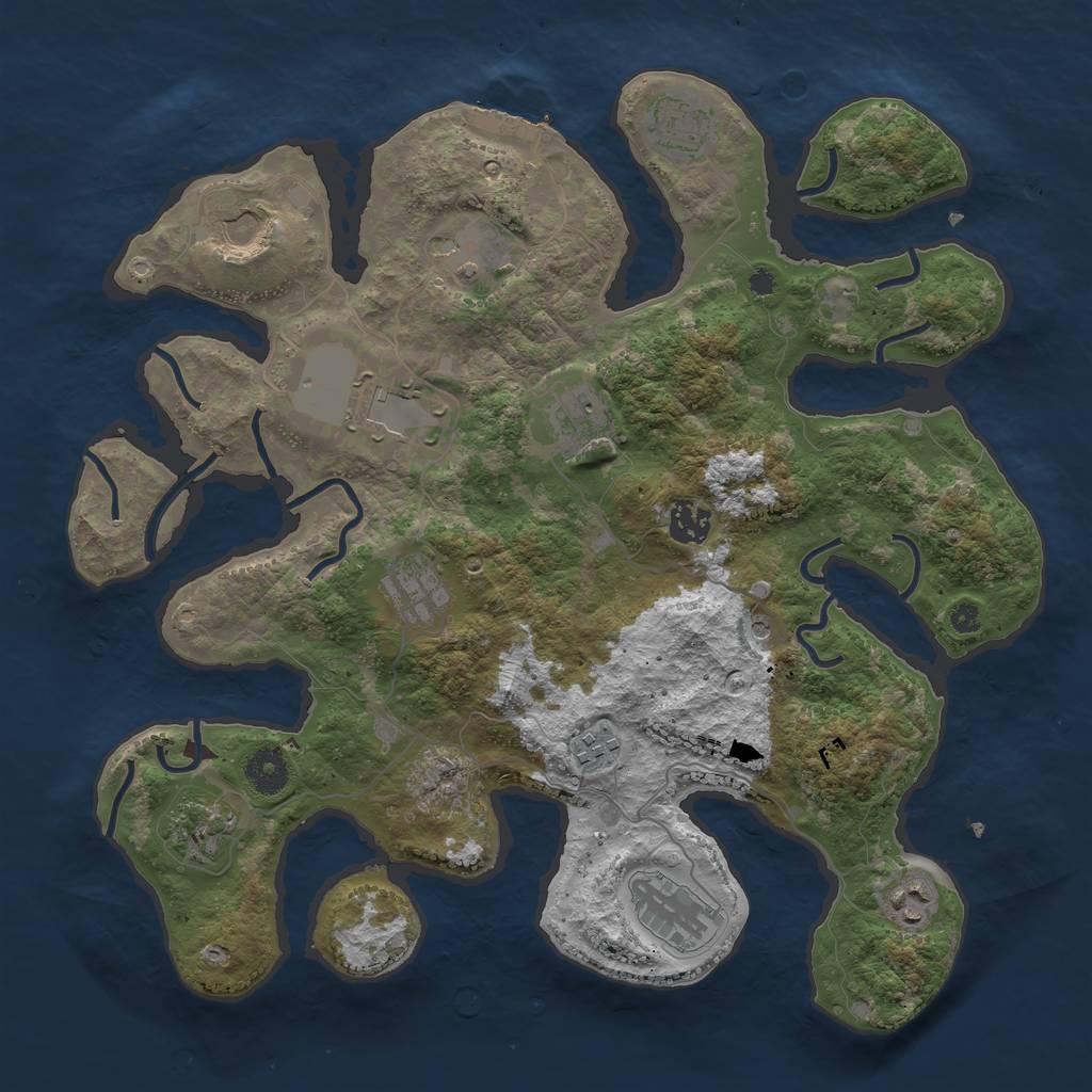 Rust Map: Procedural Map, Size: 3750, Seed: 956855608, 15 Monuments