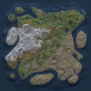 Thumbnail Rust Map: Procedural Map, Size: 3500, Seed: 67676767, 13 Monuments