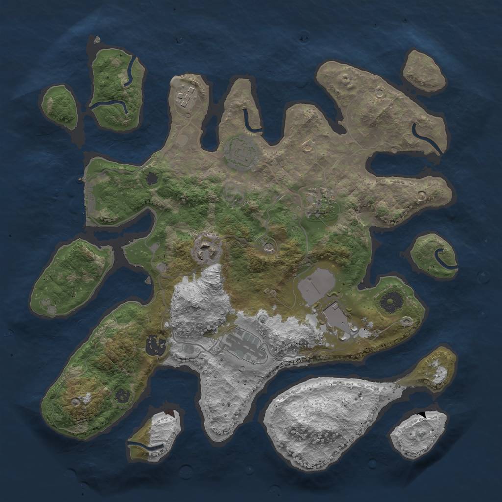 Rust Map: Procedural Map, Size: 3500, Seed: 112623, 11 Monuments