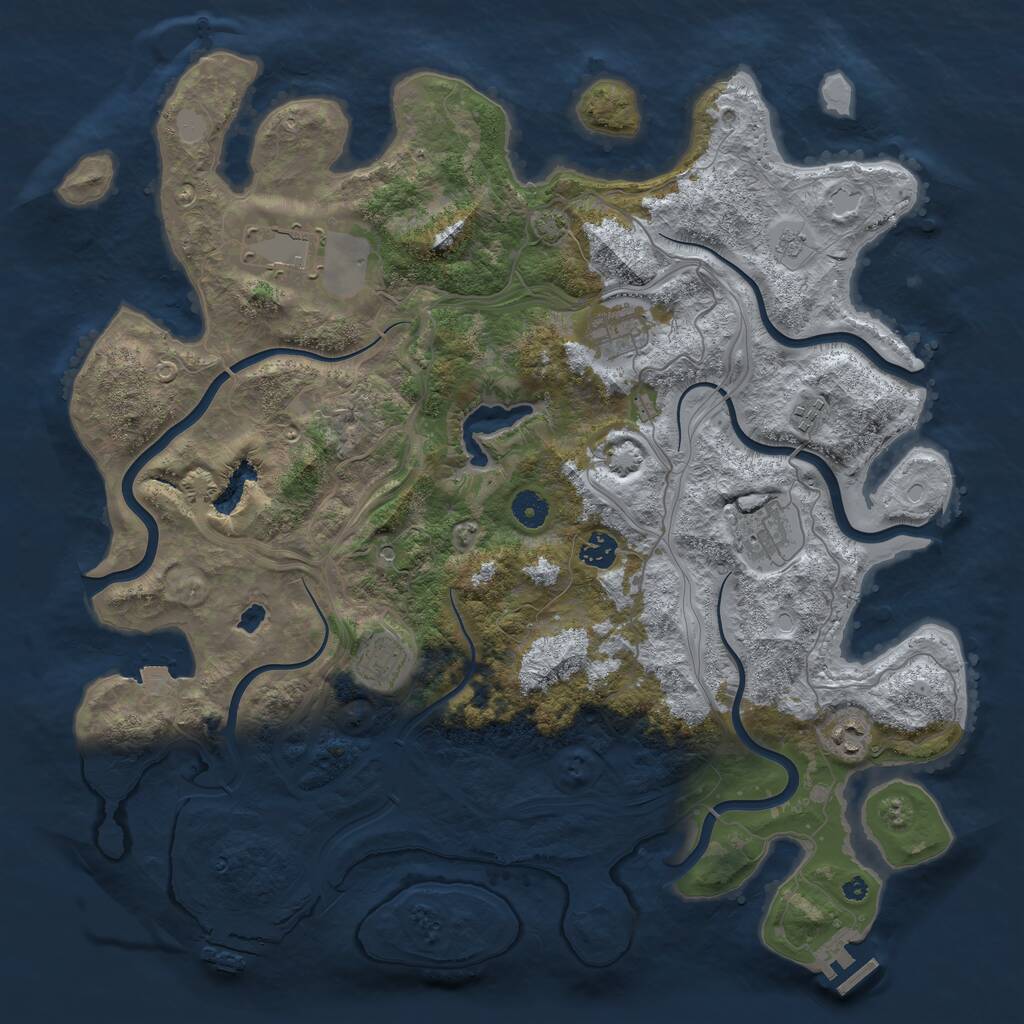 Rust Map: Procedural Map, Size: 4250, Seed: 793410, 13 Monuments