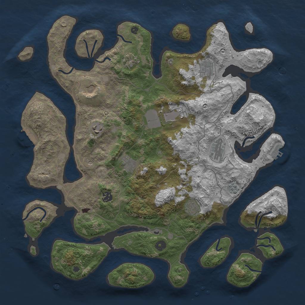 Rust Map: Procedural Map, Size: 4250, Seed: 793410, 15 Monuments