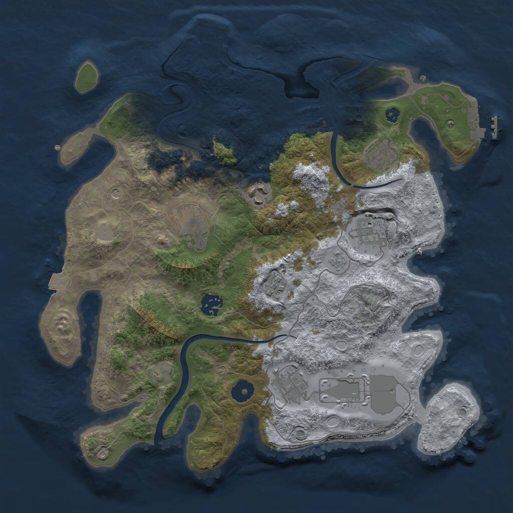 Rust Map: Procedural Map, Size: 3500, Seed: 7392, 14 Monuments