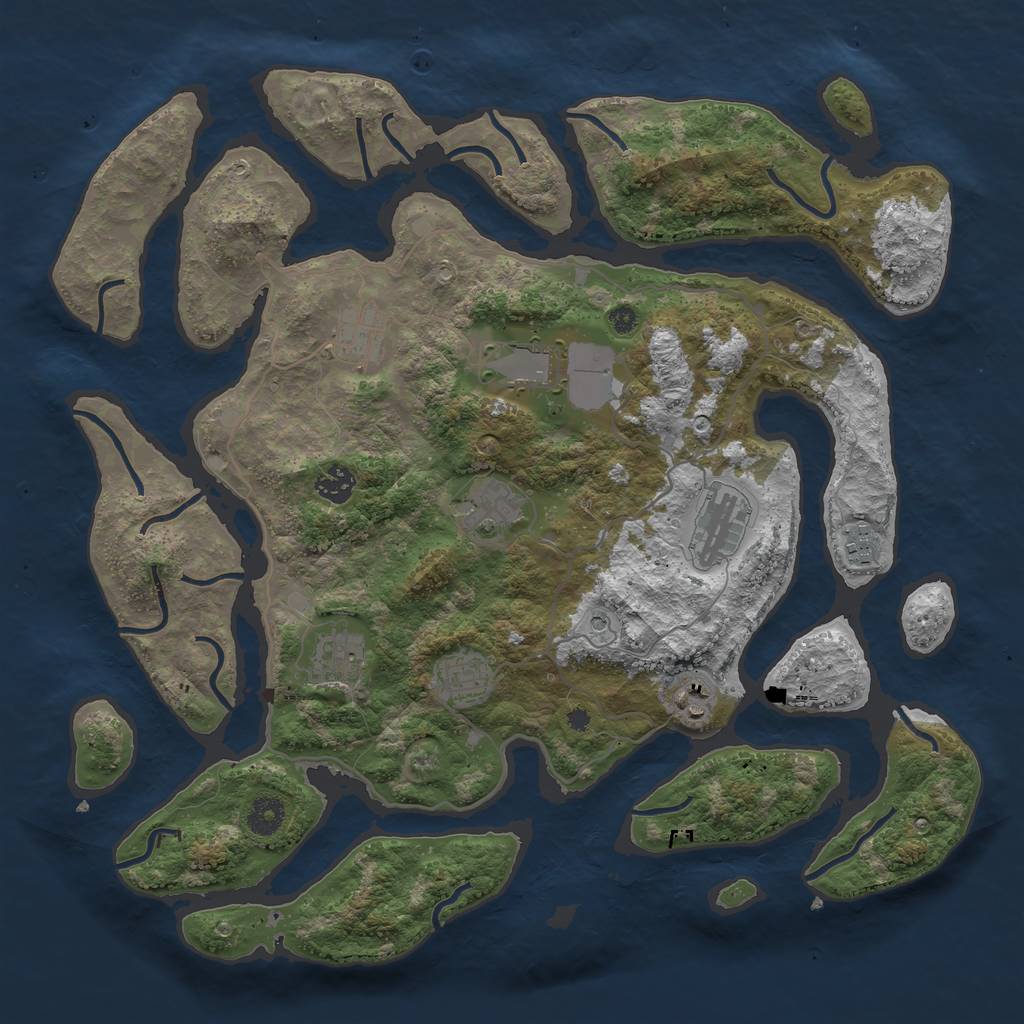 Rust Map: Procedural Map, Size: 4000, Seed: 237750, 12 Monuments