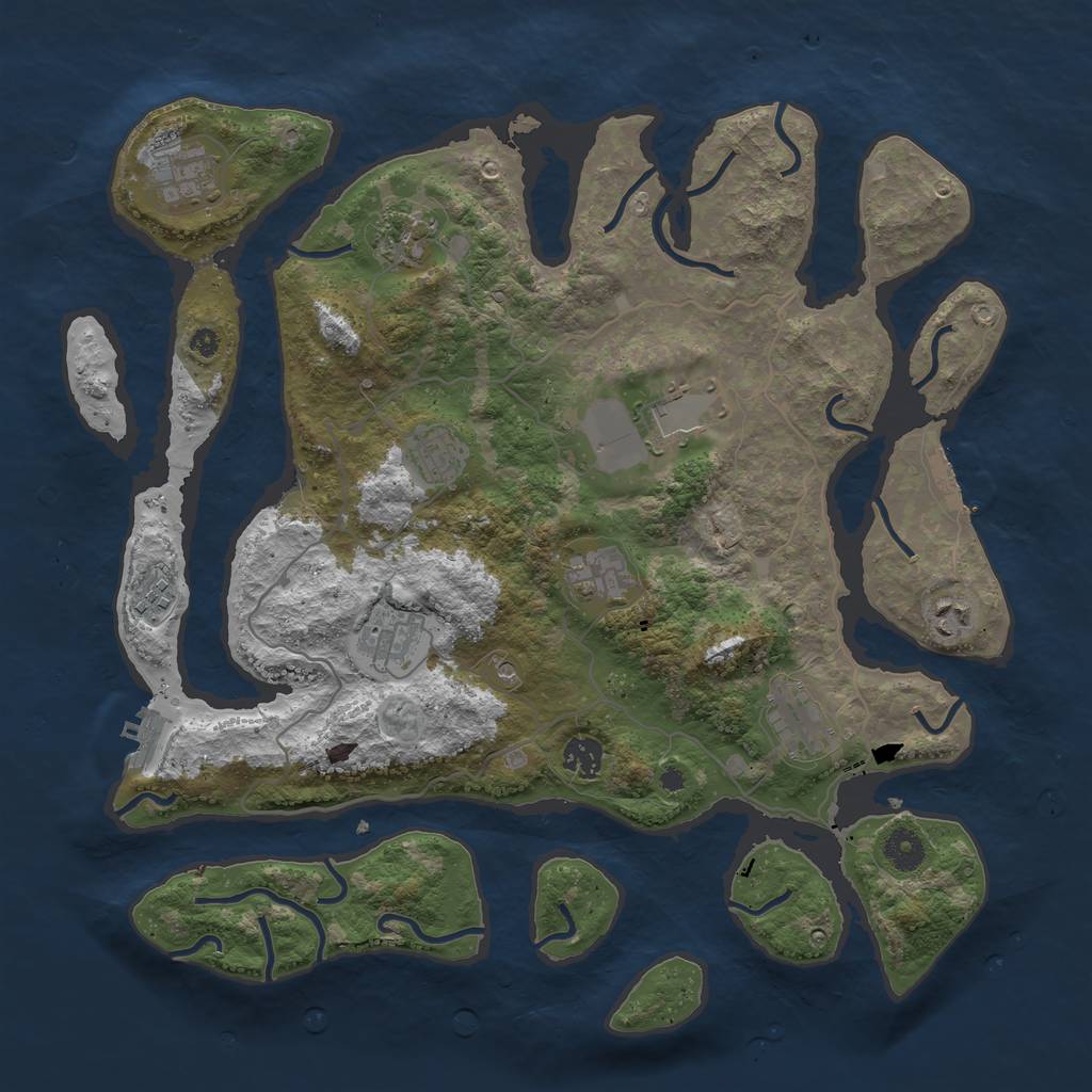 Rust Map: Procedural Map, Size: 4000, Seed: 570249380, 15 Monuments