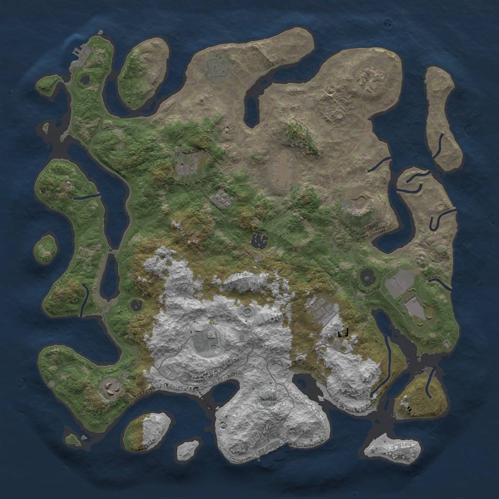 Rust Map: Procedural Map, Size: 4500, Seed: 52152635, 16 Monuments